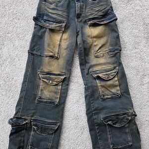 Men's Vintage Cargo Pants with Multi-Pockets
